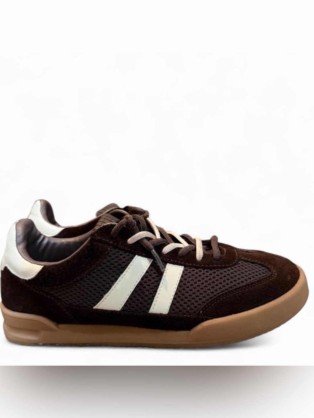 steve madden brown mesh & suede sneakers